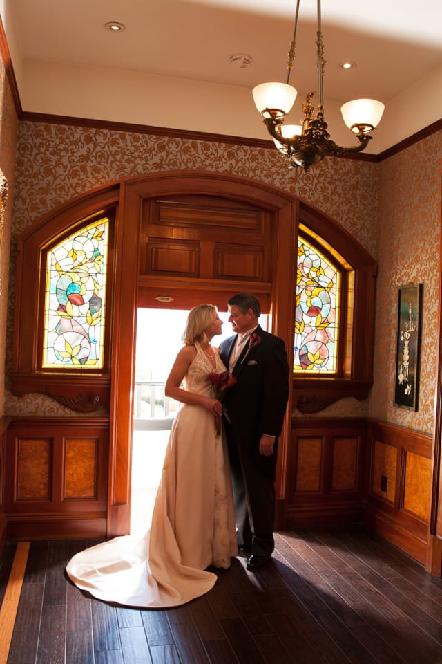 Newhall mansion bride and groom 2nd floor