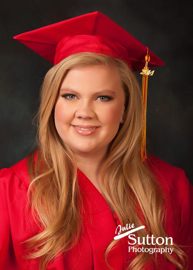 red-cap-and-gown-senior-portrait-blond